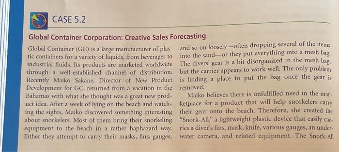 CASE 5.2 Global Container Corporation: Creative