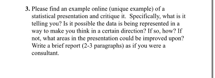 3. Please find an example online (unique example)