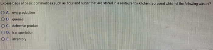 Excess bags of basic commodities such as flour