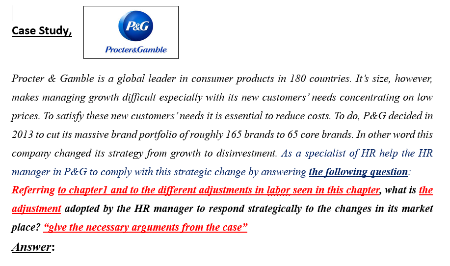 Case Study, P&G Procter&Gamble Procter & Gamble