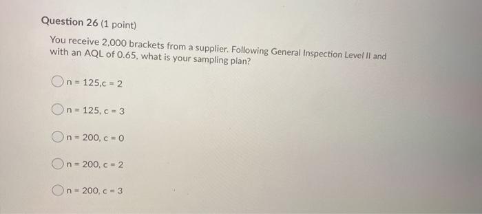 Question 26 (1 point) You receive 2.000 brackets