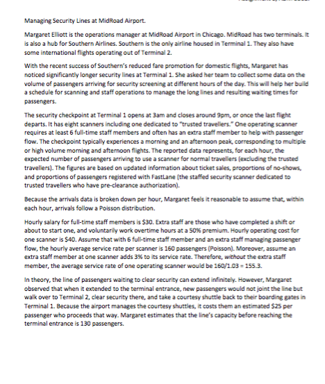 Managing Security Lines at MidRoad Airport.