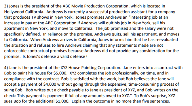 3) Jones is the president of the ABC Movie