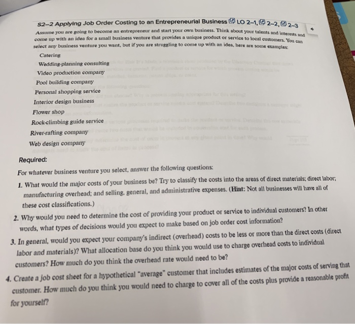 52-2 Applying Job Order Costing to an