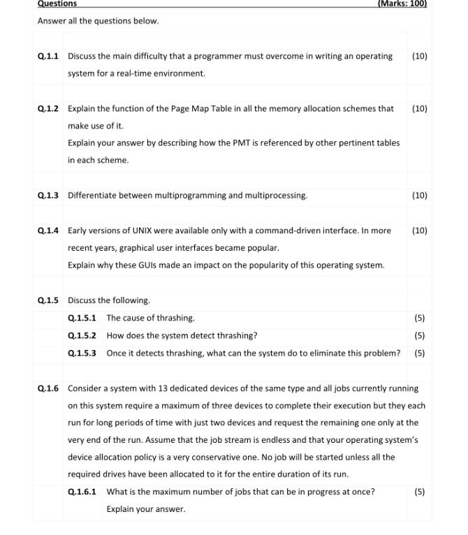 Answer all the questions below. Q.1.1 Discuss the