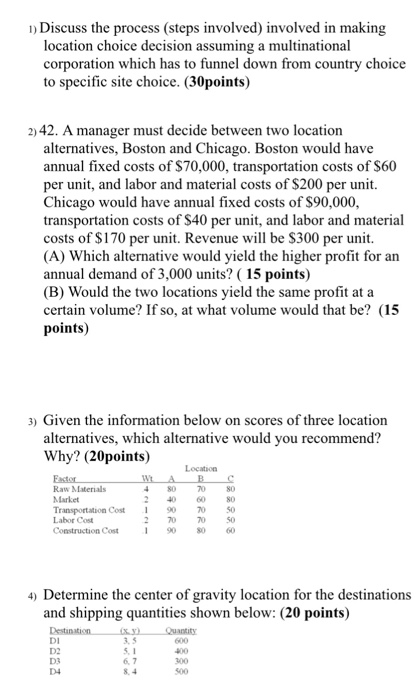 1) Discuss the process (steps involved) involved