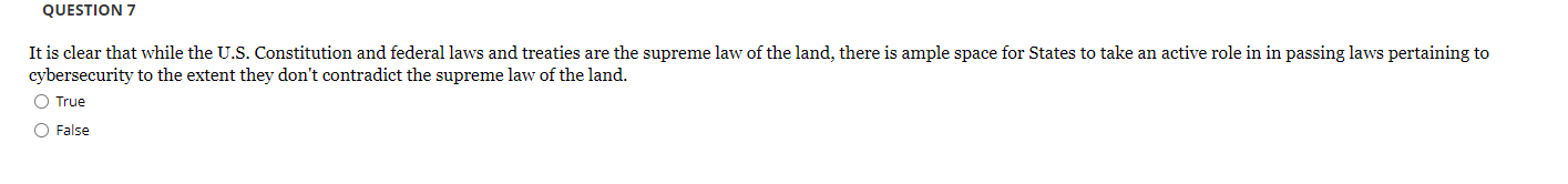 QUESTION 7 It is clear that while the U.S.