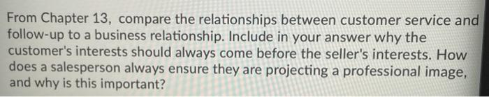 From Chapter 13, compare the relationships