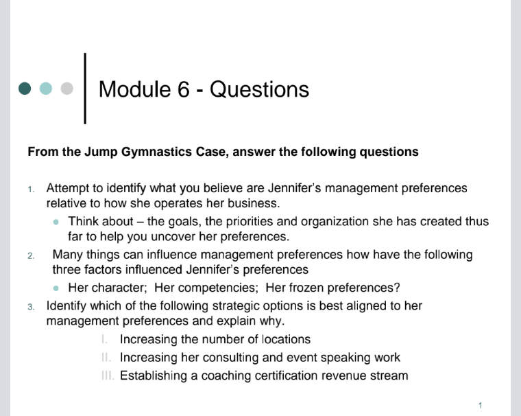 Module 6 - Questions From the Jump Gymnastics