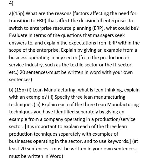 4) a)(15p) What are the reasons (factors