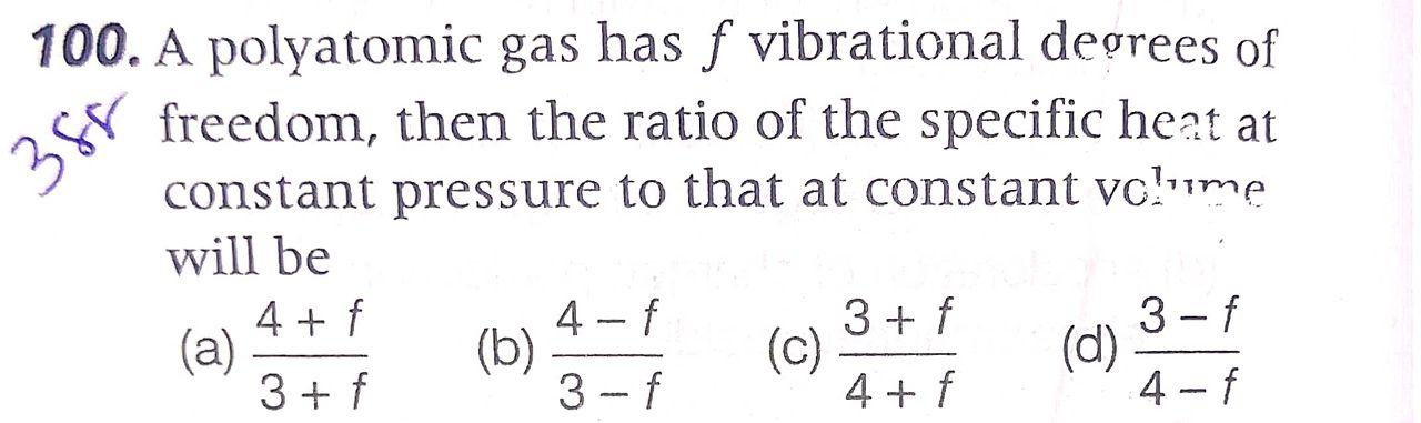 Please as p 380 100. A polyatomic gas has f