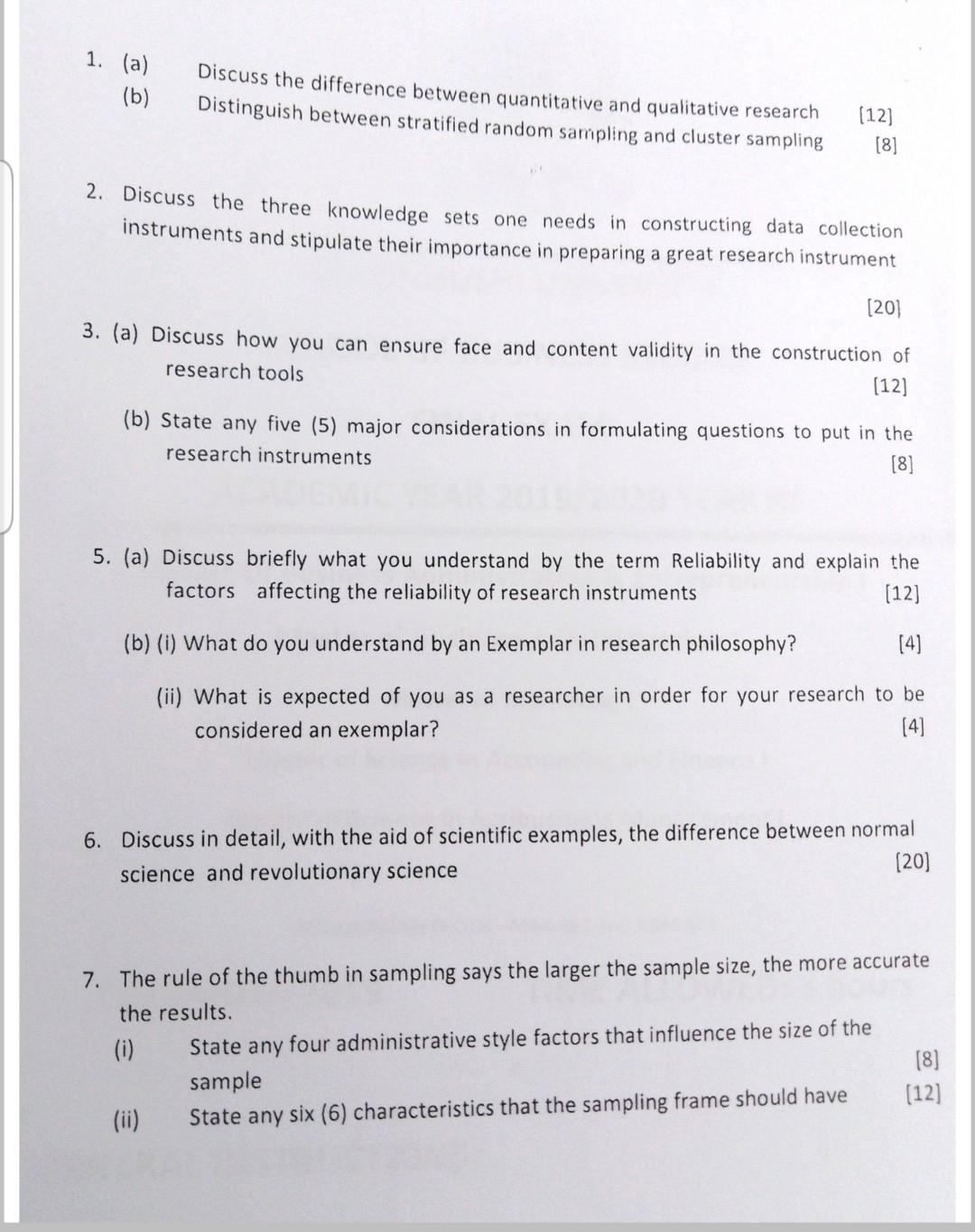 1. (a) Discuss the difference between