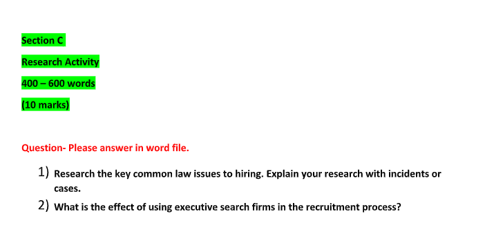 Section A Short Questions (Answer in 4 to 6