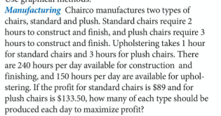 Production A company produces two different