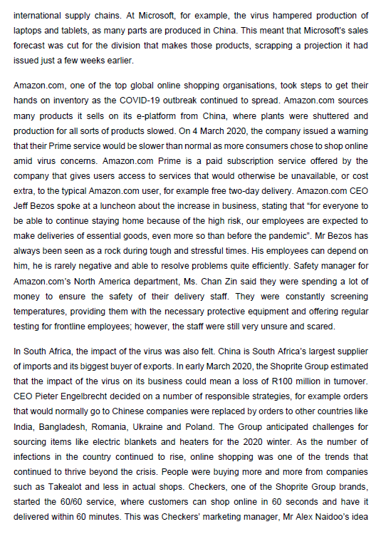 CASE STUDY - ORGANISATIONS RESPONDING TO THE