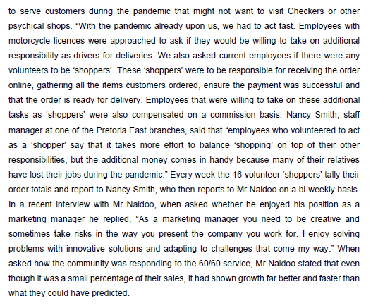 CASE STUDY - ORGANISATIONS RESPONDING TO THE