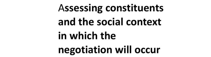 Assessing constituents and the social context in