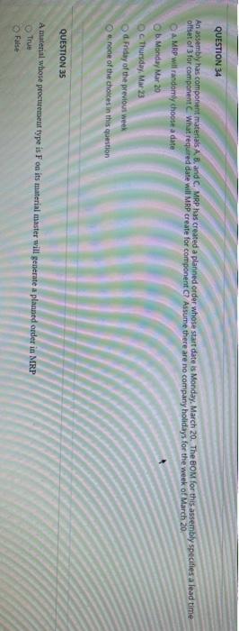 QUESTION 34 An assembly has component materials A