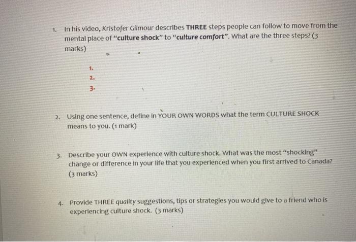 1. In his video, Kristofer Gilmour describes