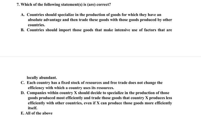 7. Which of the following statement(s) is (are)