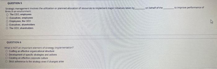 5 Stategis mangement involves the Lailabion or