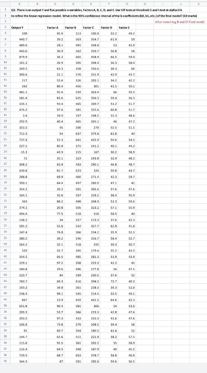 Quantitative techniques A B C D E F G H K K 1 2 3