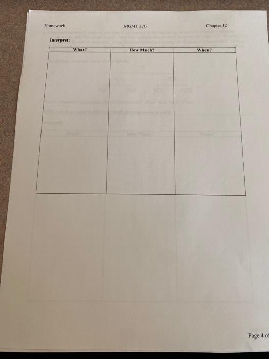 Homework MGMT 370 Chapter 12 2. Eighty (80) units