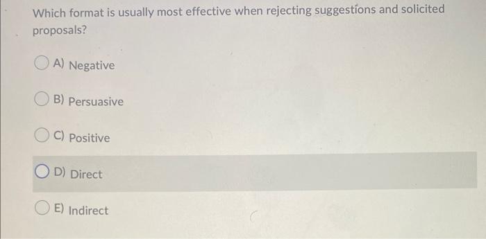 Which format is usually most effective when