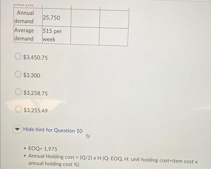 Given the following information, formulate an