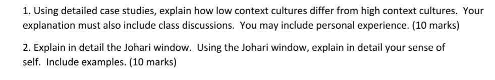 1. Using detailed case studies, explain how low