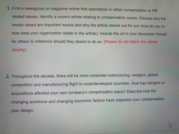 1. Find a newsgroup or magazine online that