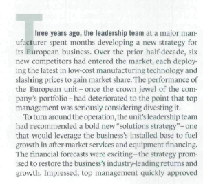 Please read the article about strategy and