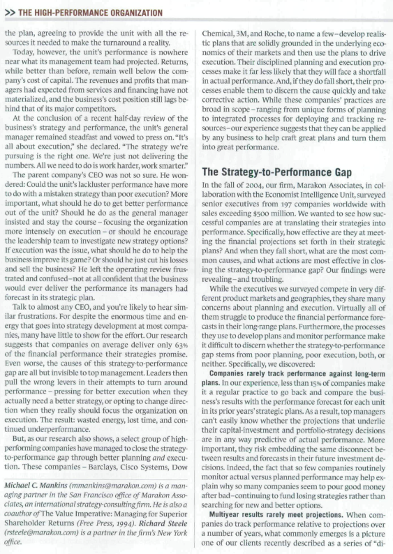 Please read the article about strategy and