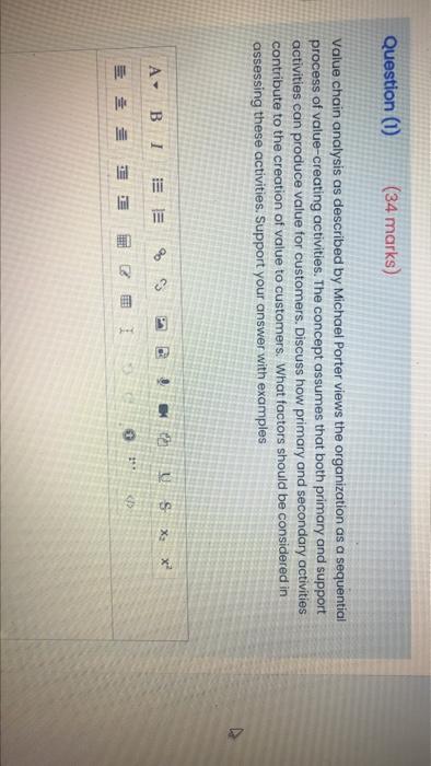 Question (1) (34 marks Value chain analysis as