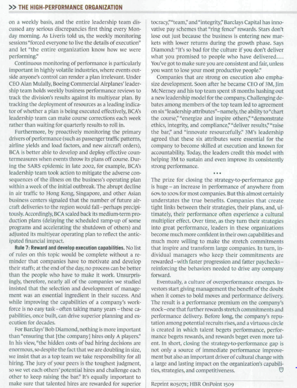 Please read the article about strategy and