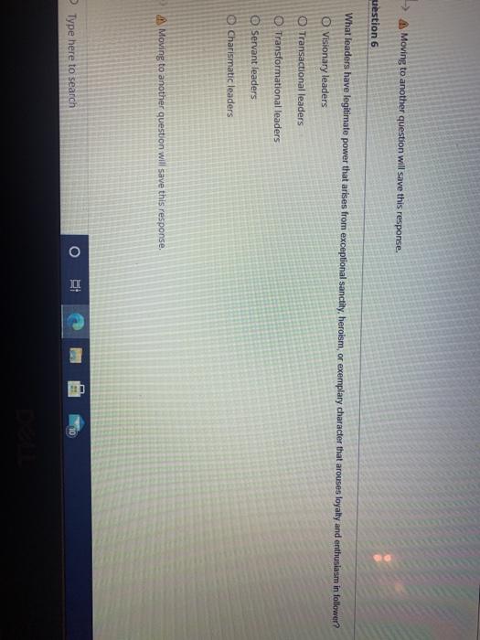 Moving to another question will save this