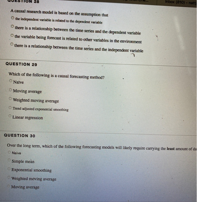 answer all QUESTION 28 Inbox (810) - natt A