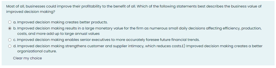 Most of all, businesses could improve their