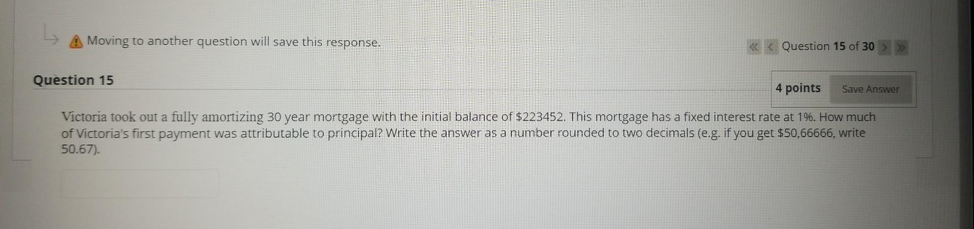 12 15 1) Moving to another question will save