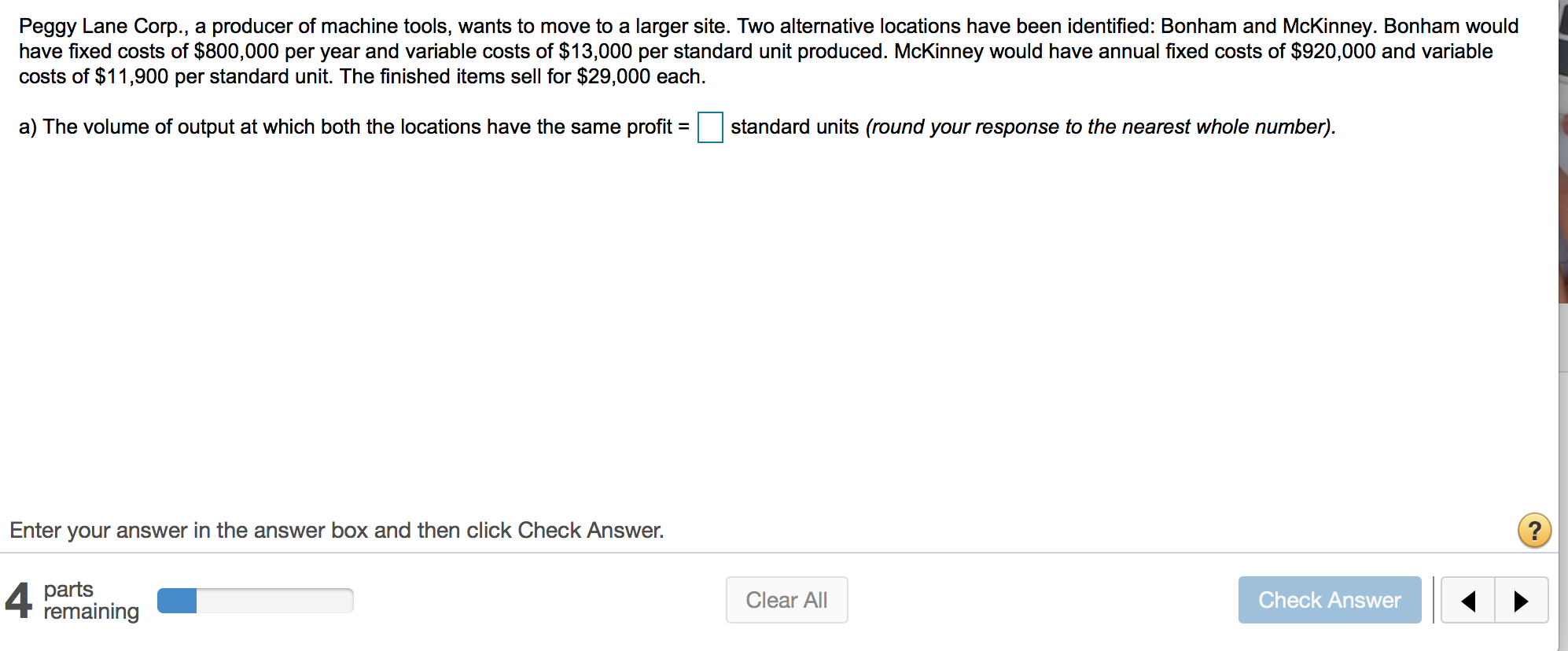 Peggy Lane Corp., a producer of machine tools,