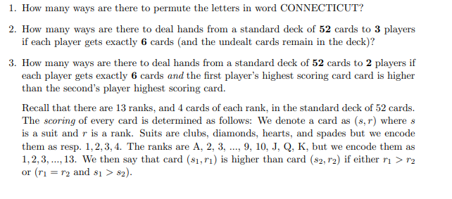 plz answer question 3 only 1. How many ways are