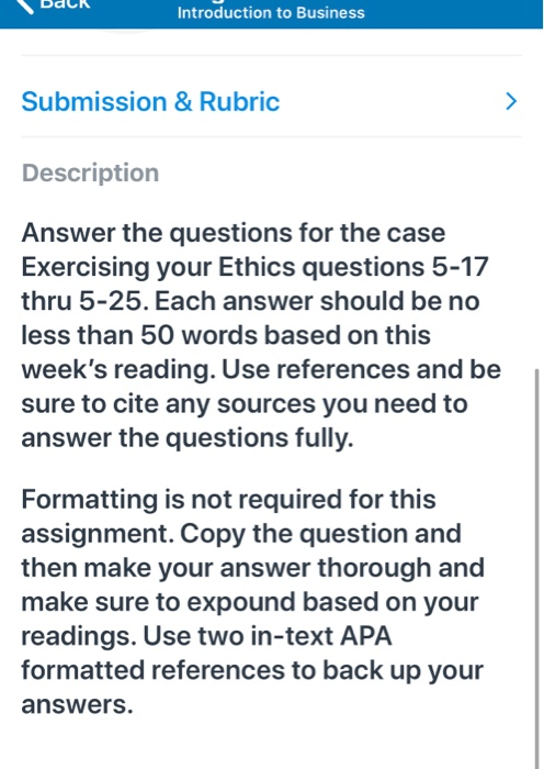 Introduction to Business Submission & Rubric