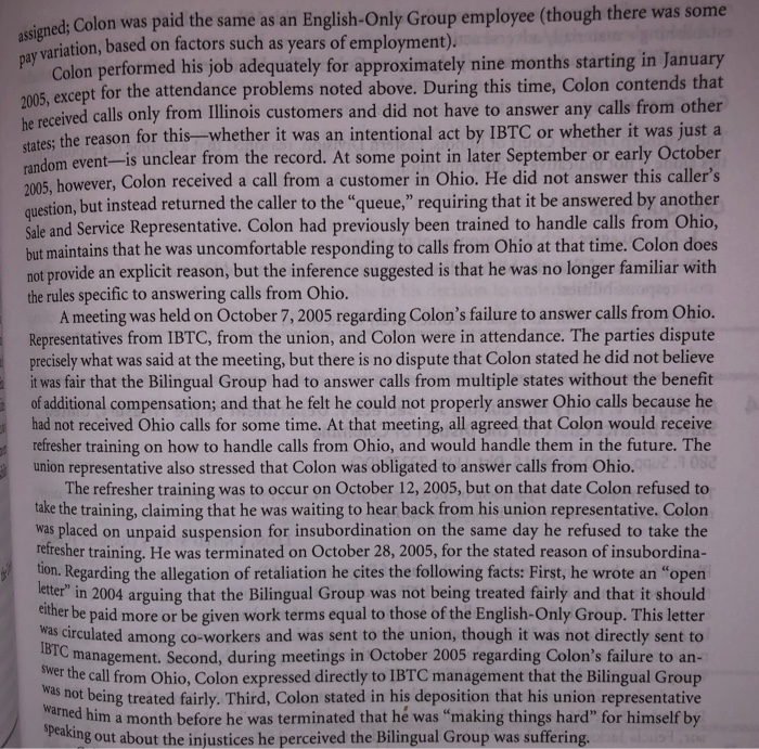 explain. The issue is whether a Hispanic worker