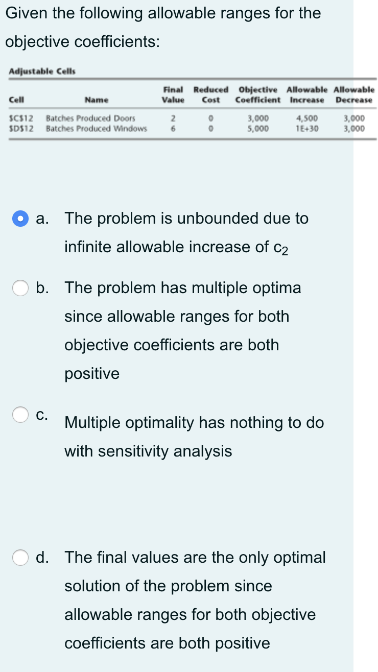 Given the following allowable ranges for the