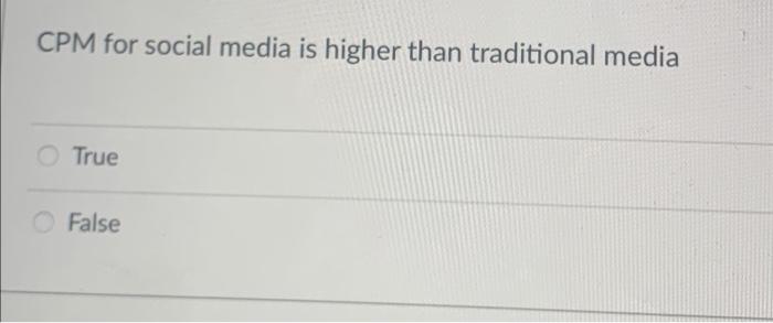social media CPM for social media is higher than