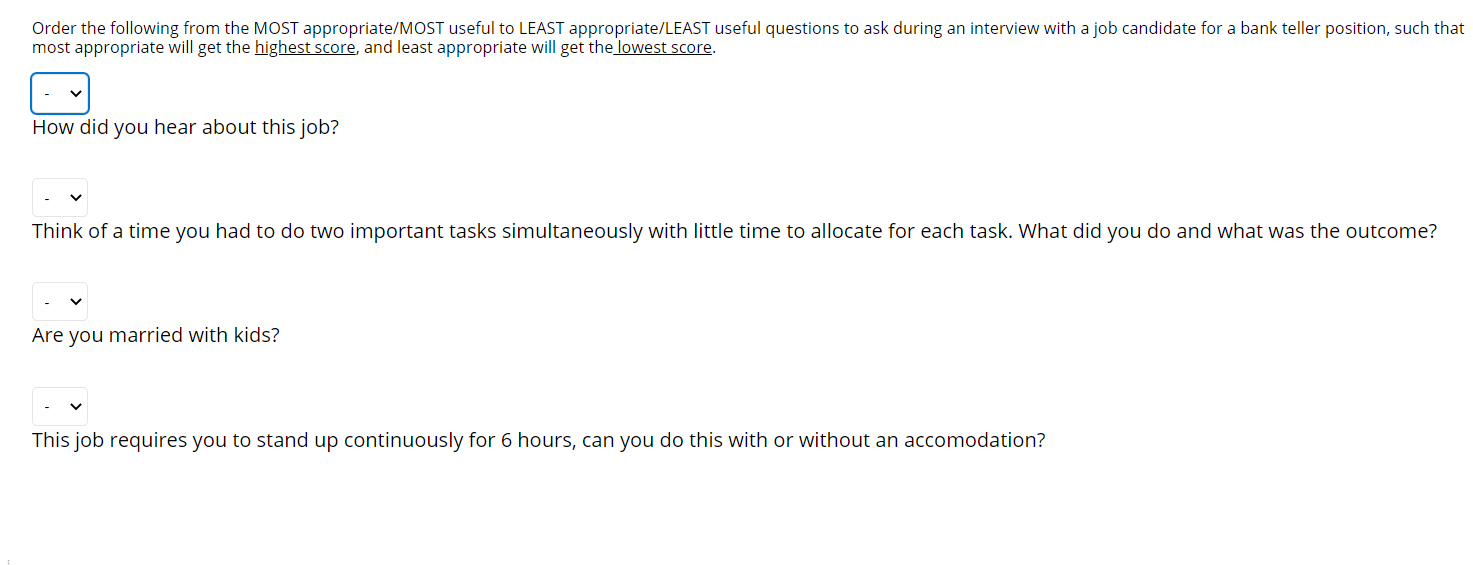 Order the following from the MOST