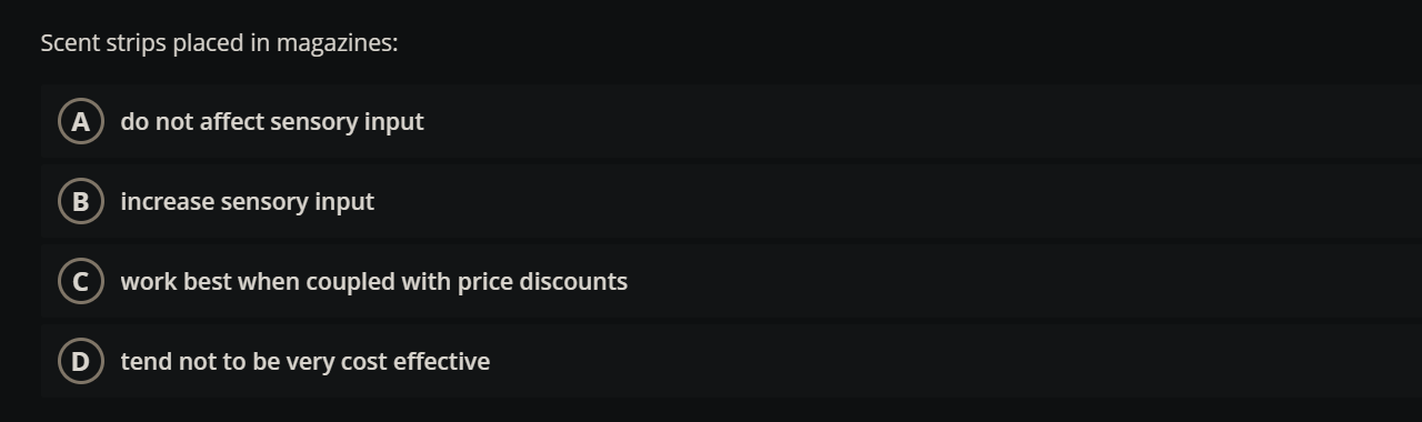 Scent strips placed in magazines: A do not affect