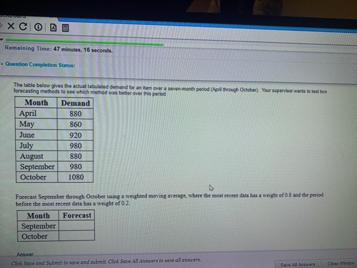 XC 0 0 Remaining Time: 47 minutes, 16 seconds.