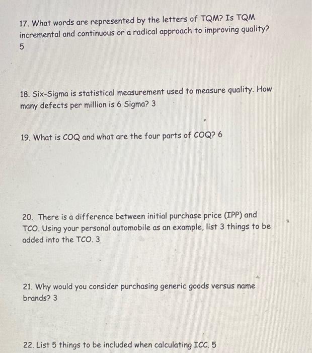 please answer 17-22 17. What words are