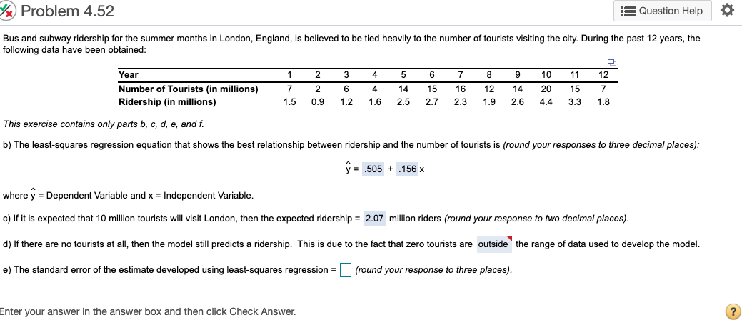 Problem 4.52 Question Help o Bus and subway